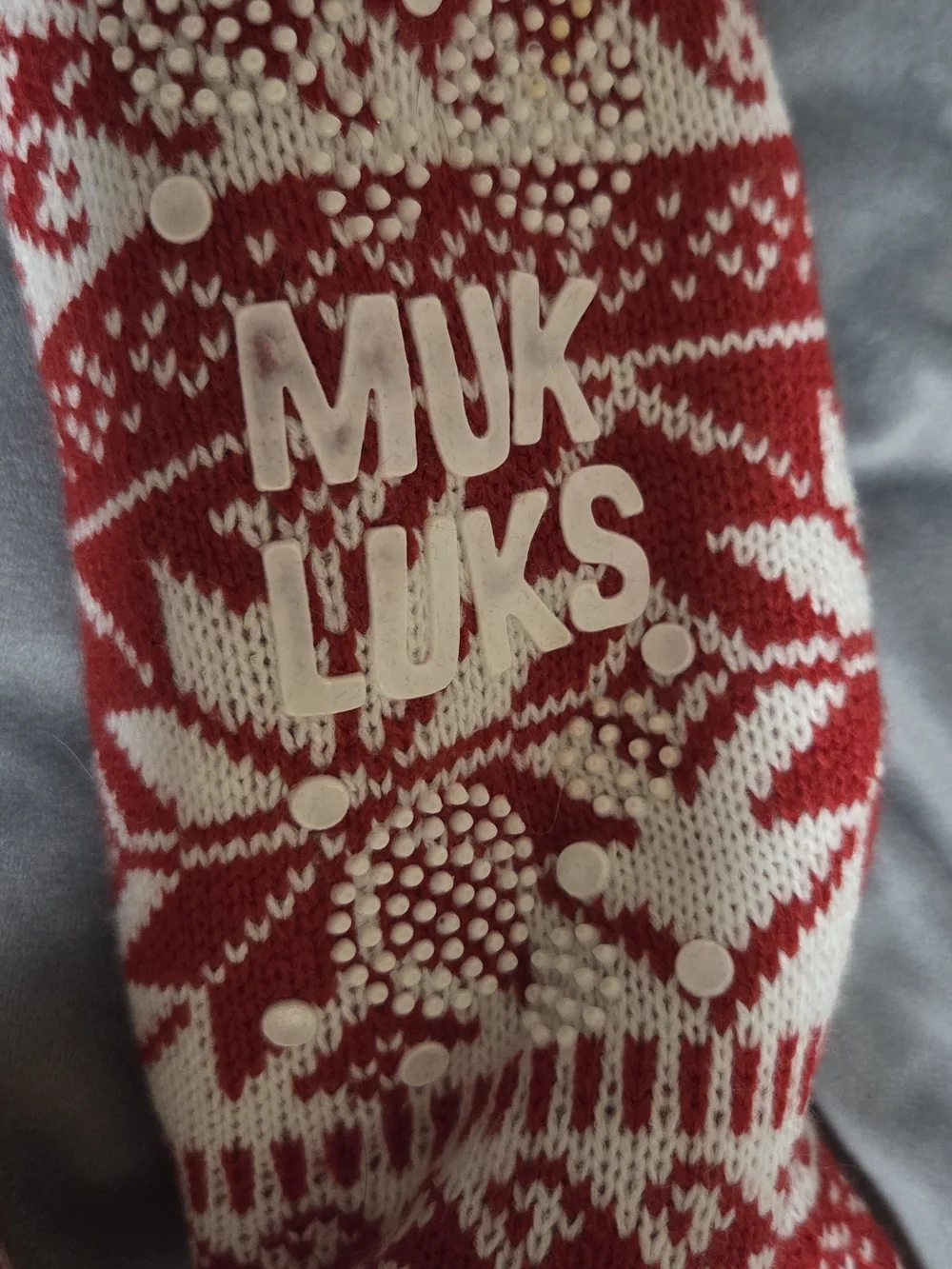 Red & White Fair Isle Knee-High Socks - Men